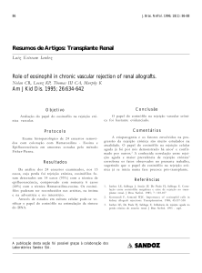 Resumos de Artigos: Transplante Renal Role of eosinophil in