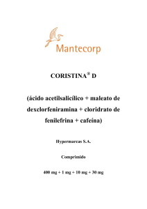 CORISTINA D (ácido acetilsalicílico + maleato de dexclorfeniramina