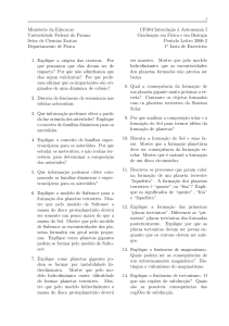 Lista 1a Avaliação - Departamento de Física