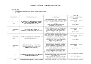 APRESENTAÇÃO DE TRABALHOS III ENID/UFPI • GEOGRAFIA o