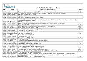 ATIVIDADES PARA CASA 6º ano