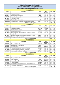 nova matriz curricular do curso de