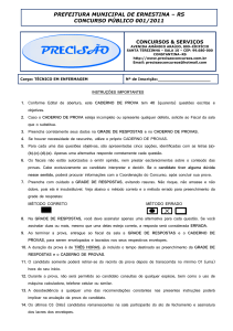 Técnico em Enfermagem - Prefeitura Municipal de Ernestina/RS