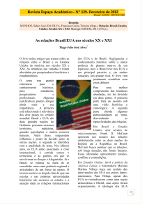 As relações Brasil/EUA nos séculos XX e XXI