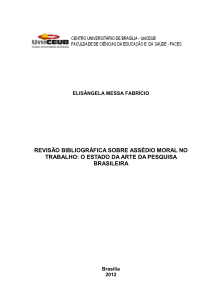 revisão bibliográfica sobre assédio moral no trabalho