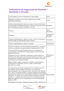 Taxa de adesão à Lista de Verificação de Cirurgia Segura