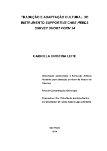 tradução e adaptação cultural do instrumento supportive care needs