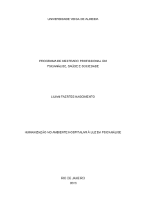 Programa de mestrado profissional em psicanálise, saúde e