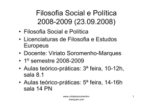 Filosofia Social e Política (programa e avaliação)