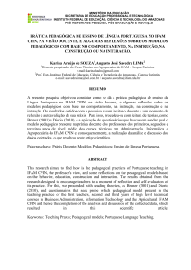 PRÁTICA PEDAGÓGICA DE ENSINO DE LÍNGUA PORTUGUESA