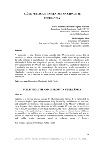 saúde pública e hanseníase na cidade de uberlândia public health