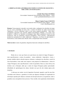 A ORDENAÇÃO DOS ADVERBIAIS DE TEMPO E O ENSINO DE