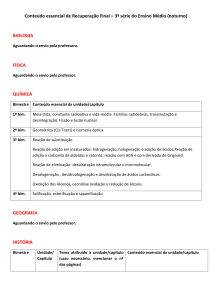 Conteúdo essencial de Recuperação Final – 3ª série do Ensino