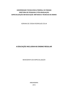 a educação inclusiva no ensino regular