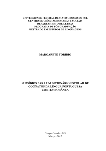 margarete toribio subsídios para um dicionário escolar de cognatos