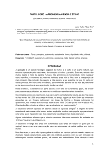 1 parto: como harmonizar a ciência e ética? introdução - CRM-PR