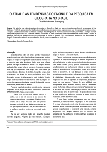 O atual e as tendências do ensino e da pesquisa em geografia no