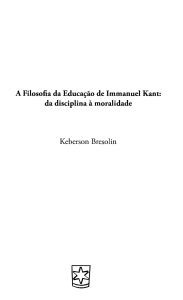 A Filosofia da Educação de Immanue1 Kant: . da disciplina à