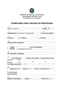 Levantamento de Solos - Departamento de Geografia UFC