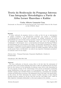 Teoria da Realocação da Poupança Interna: Uma