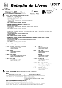 Relação de Livros - Colégio 7 de Setembro