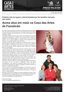 Aurea atua em maio na Casa das Artes de Famalicão