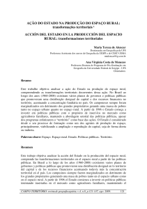 AÇÃO DO ESTADO NA PRODUÇÃO DO ESPAÇO RURAL