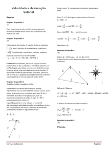 SoluçãoVelocidade e Aceleração Vetorial