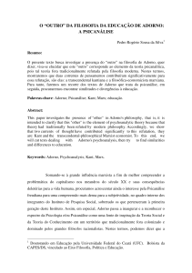 o “outro” da filosofia da educação de adorno: a psicanálise