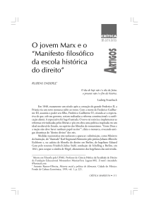 jovem Marx e o "Manifesto filosófico da escola histórica do