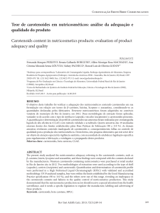 Teor de carotenoides em nutricosméticos: análise da adequação e