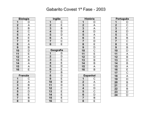 Gabarito Covest 1ª Fase