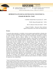 REPRESENTAÇÃO SOCIAL DE POLUIÇÃO: UM ESTUDO NA