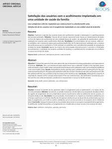 Satisfação dos usuários com o acolhimento implantado em uma