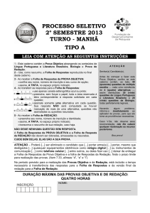PROVA MANH&Atilde; TIPO A