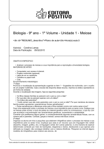 Biologia - 9º ano - 1º Volume - Unidade 1