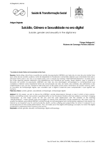 Suicídio, Gênero e Sexualidade na era digital Saúde
