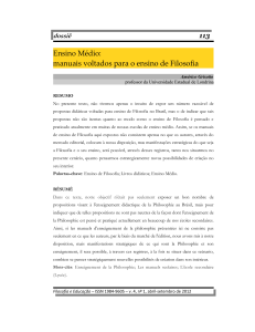 Ensino Médio: manuais voltados para o ensino de Filosofia