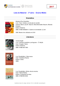 Lista de Material - 3ª série - Ensino Médio Gramática Literatura