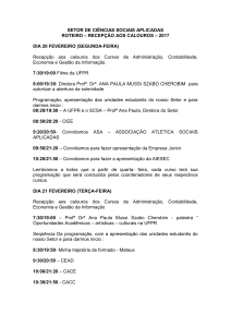 a direção do setor de ciências sociais aplicadas e o centro