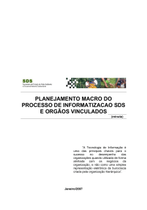 Planejamento macro do Processo de Informatização SDS e