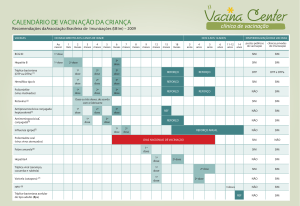 calendário de vacinação da criança