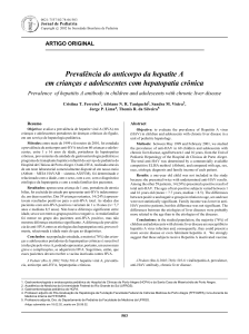 Prevalência do anticorpo da hepatite A em crianças e adolescentes