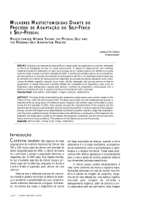 Mulheres Mastectomizadas Diante do Processo de Adaptação do