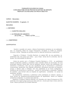 FUNDAÇÃO EUCLIDES DA CUNHA CONCURSO PÚBLICO DE