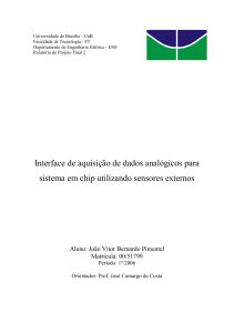 Interface de aquisição de dados analógicos para sistema em chip