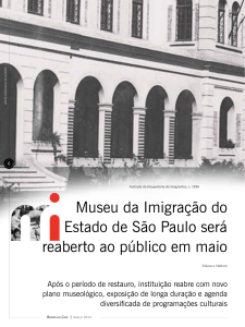 Museu da Imigração do Estado de São Paulo será