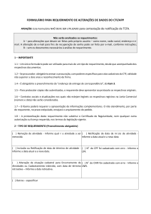 Formulário de requerimentos do CTF