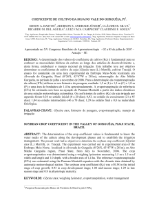 coeficiente de cultivo da soja no vale do gurguéia, pi 1 . edson a