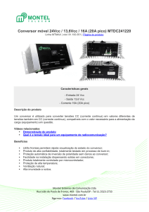 Conversor móvel 24Vcc / 13,6Vcc / 16A (20A pico) MTDC241220